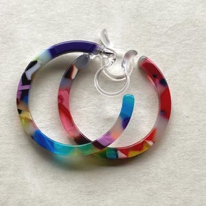 Invisible clip on tortoiseshell hoop earrings (no piercing no pierce)