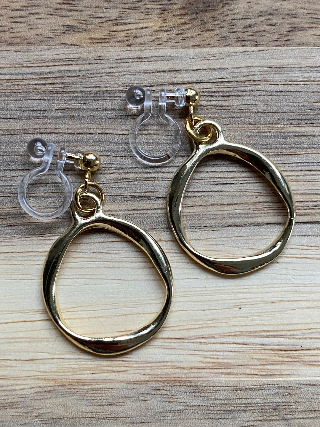 Dangling Invisible Hoop Clip on Earrings Tiniest Golden Hoop Etsy