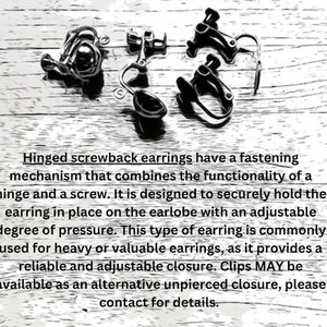 Dangle bronze mushroom clip on earrings, Bronze mushroom earrings on hinged screwback closures no piercing image 7