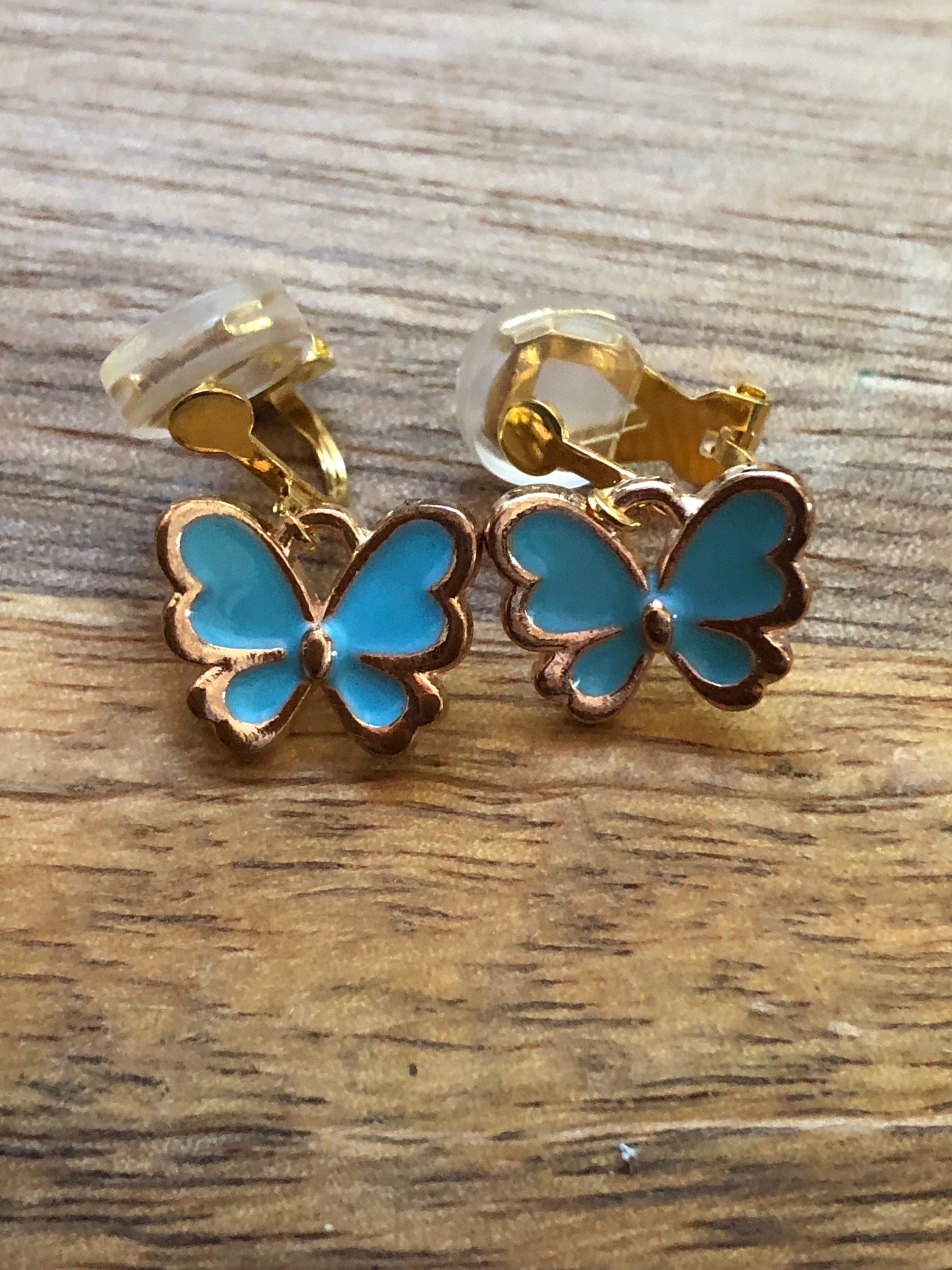 Tiny Butterfly Clip on Earrings - Etsy Canada
