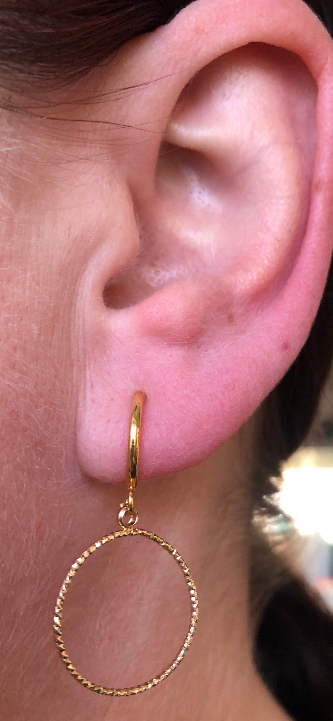 Lightest Tiniest Dangling Clip on Hoop Earrings spring Hoops Etsy