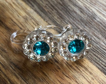 Sparkling rhinestone clip-on earrings, invisible clip on earrings (no piercing, non-pierced no pierce)