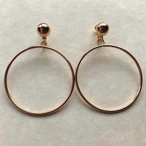Perfect Dangling hoop clip on earrings in gold or silver (screwback OR clip on)