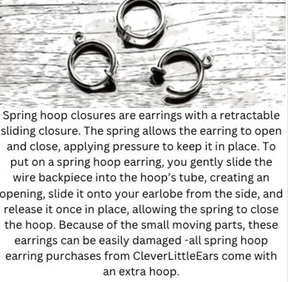 Clip on Hoop Earring Silver Clip on Earring Men's Spring Clip on
