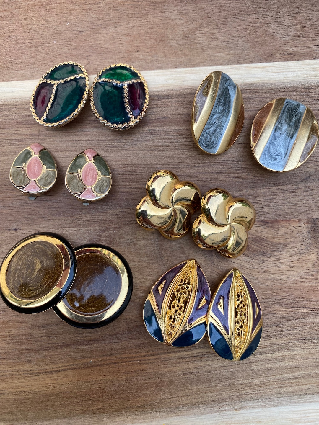 Vintage Clip on Earring Lot Five Pairs Clip on Earrings Etsy