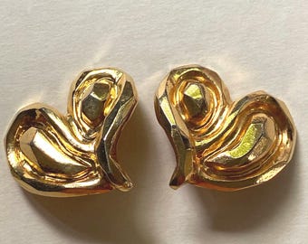 Boucles D'oreilles Clips Vintage Emmanuel Ungaro - Métal Doré, Occasion Très Bon état
