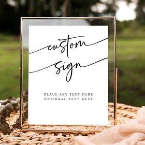 Custom Sign Template, Minimalist Wedding Sign Printable, Editable Wedding Signage, Minimalist Shower Sign, Modern Wedding Sign DIY image 2