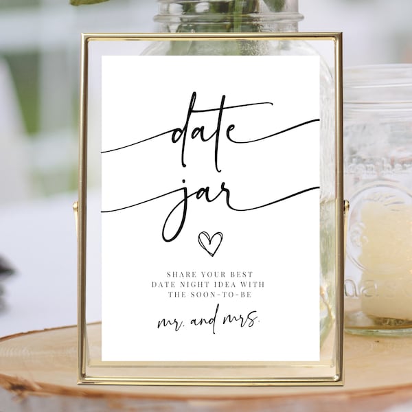 Date Night Ideas, Date Night Jar, Bridal Shower Sign, Wedding Sign, Date Night Sign, 156