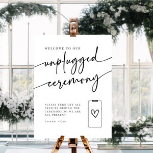 Unplugged Ceremony Sign Template, Unplugged Wedding Sign, Welcome To Our Unplugged Wedding Sign, Wedding Welcome Sign