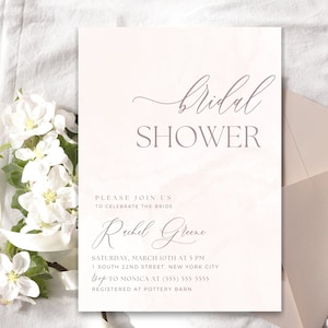 Minimal Bridal Shower Invitation, Modern Bridal Shower Invite, Bridal Shower Template Minimalist