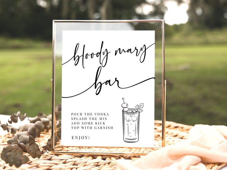 Bloody Mary Bar Printable Sign Bridal Brunch Sign Brunch - Etsy