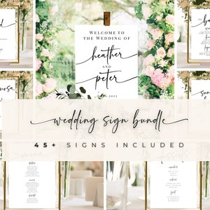 Minimalist Wedding Sign Bundle: 45+ Editable Printable Templates