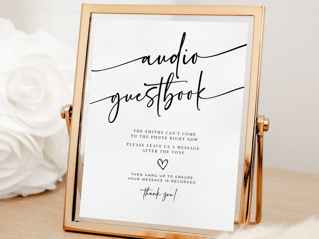 Audio Guestbook Sign, Telephone Guestbook Wedding Sign. Phone Guest