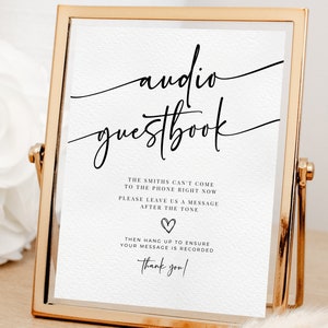 Panneau audio pour mariage : laissez un message (téléchargement instantané)