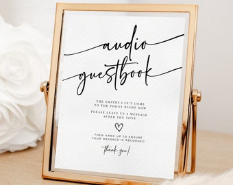 Audio Guestbook Wedding Sign: Leave a Message (Instant Download)