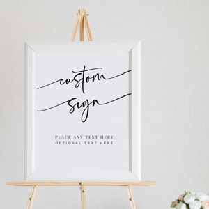 Custom Sign Template, Minimalist Wedding Sign Printable, Editable Wedding Signage, Minimalist Shower Sign, Modern Wedding Sign DIY image 1