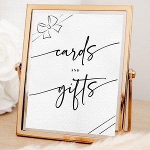 Cards and Gifts Sign Printable, Modern Minimalist Wedding Sign, Baby Shower Sign, Bridal Shower Gift Sign, Retirement Party Instant, 148