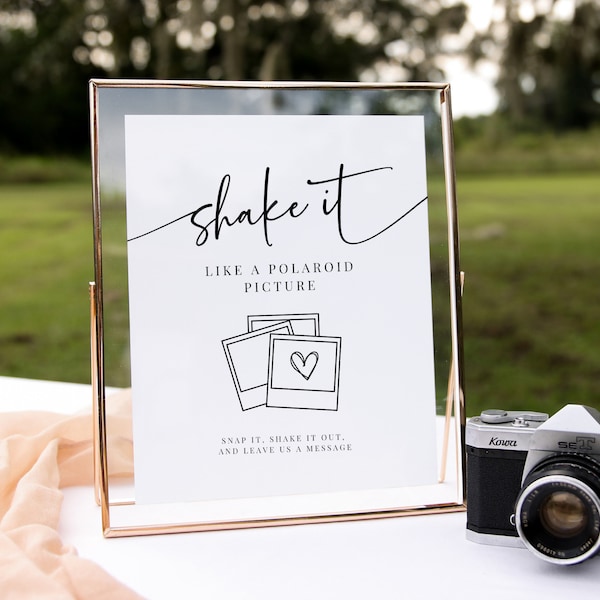 Photo Guest Book Sign, Wedding Photo Guestbook Sign, Photo Guestbook Printable, Photo GuestBook Sign Template, Shake It Sign