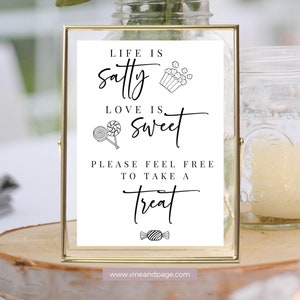 Love is Sweet Take a Treat Sign, Love is Sweet Sign, Editable Dessert Table Sign