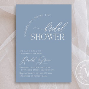 Something Blue Before I do Bridal Shower Invitation Template, Minimalist Modern Wedding Shower Invite, Editable Wedding Instant Download 232
