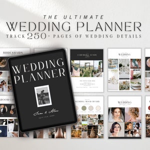 250 Page Canva Wedding Planner Template Bundle,  Wedding Planner, Wedding Itinerary, Wedding Planning Book,Wedding Planning Checklist,Binder