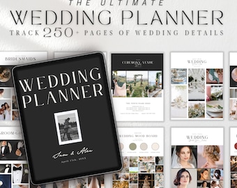 250 Page Canva Wedding Planner Template Bundle: Itinerary, Checklist (Digital Download)