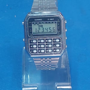 Vtg 80s Casio C-801 Calculator Watch Digital , Japan *** Full working  ***