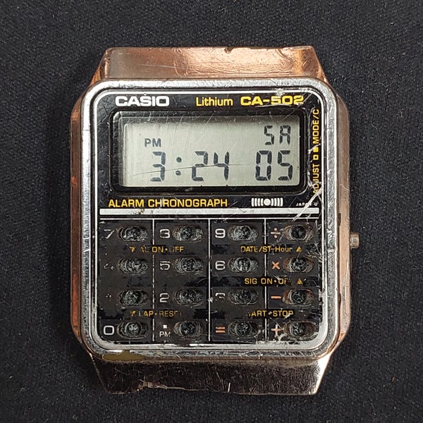 Vintage & Very Rare Casio CA-502 Calculator Watch Module 437 , made in Japan *** as is or for parts only ***