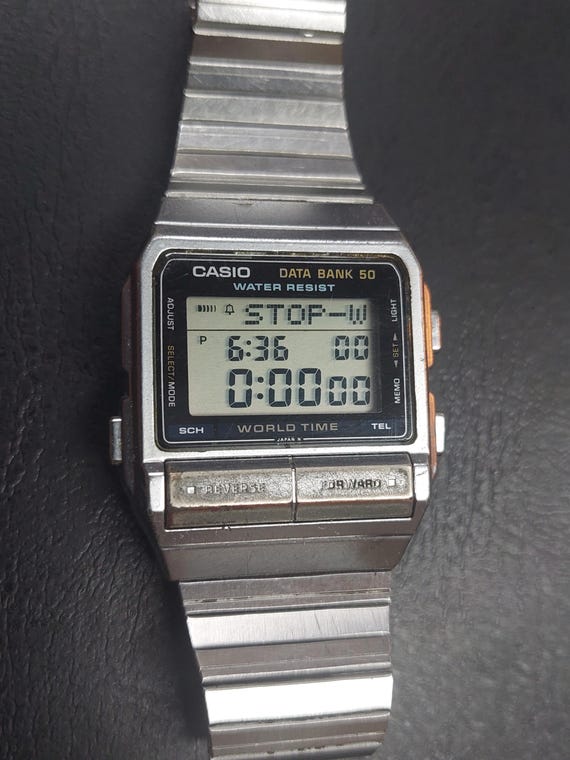 Vintage Casio DB-520 Data Bank World Time Watch -… - image 3