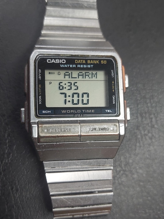 Vintage Casio DB-520 Data Bank World Time Watch -… - image 2