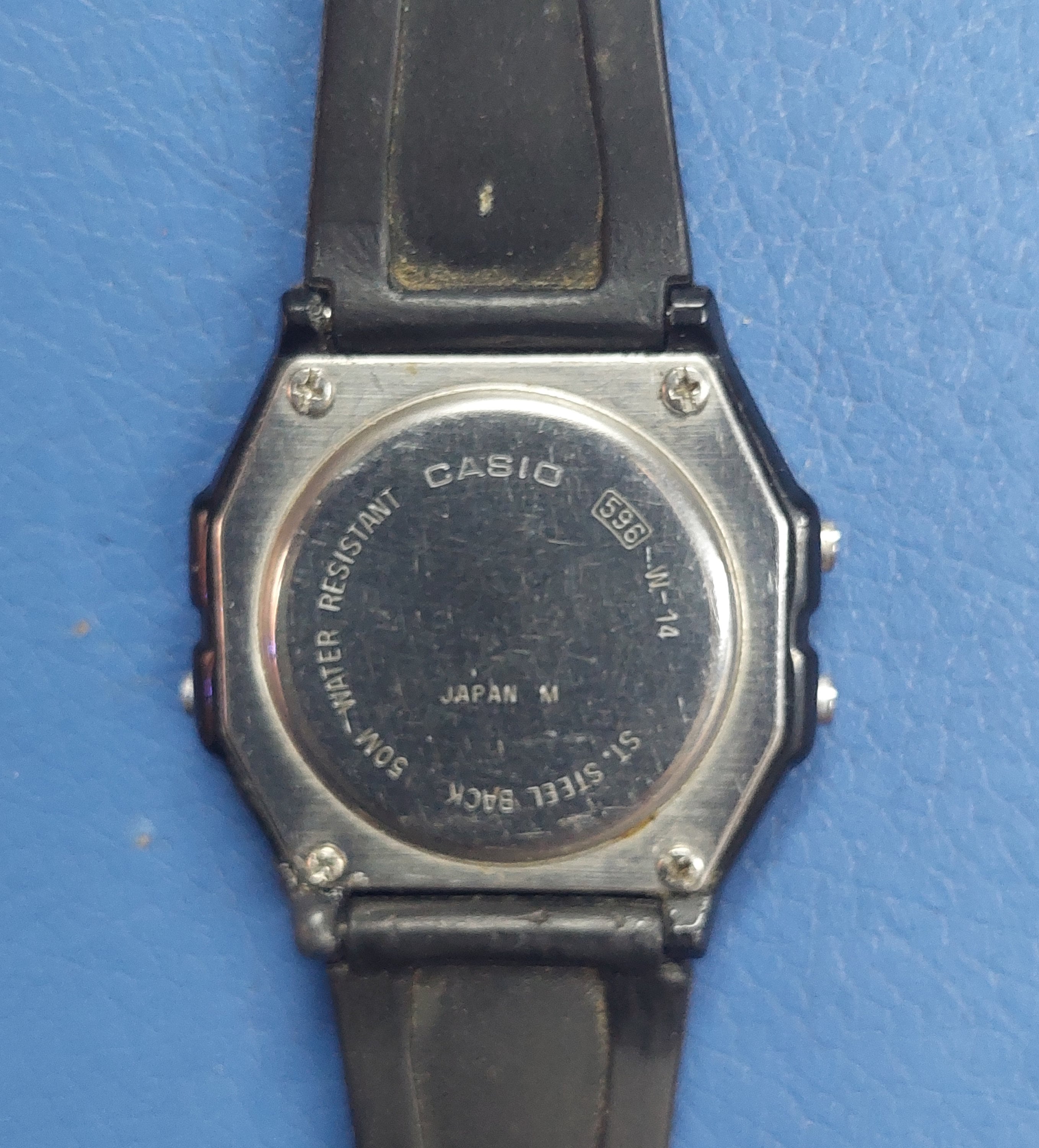 Casio W-14 Module 596 Digital Watch Rare Vintage 1986 Made