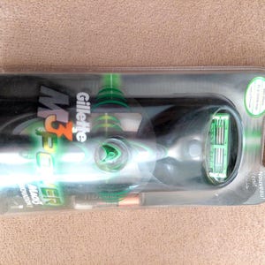 Nos , very rare ! Gillette M3 Power Razor Handle Blade Cartridge Shaver works with Mach3