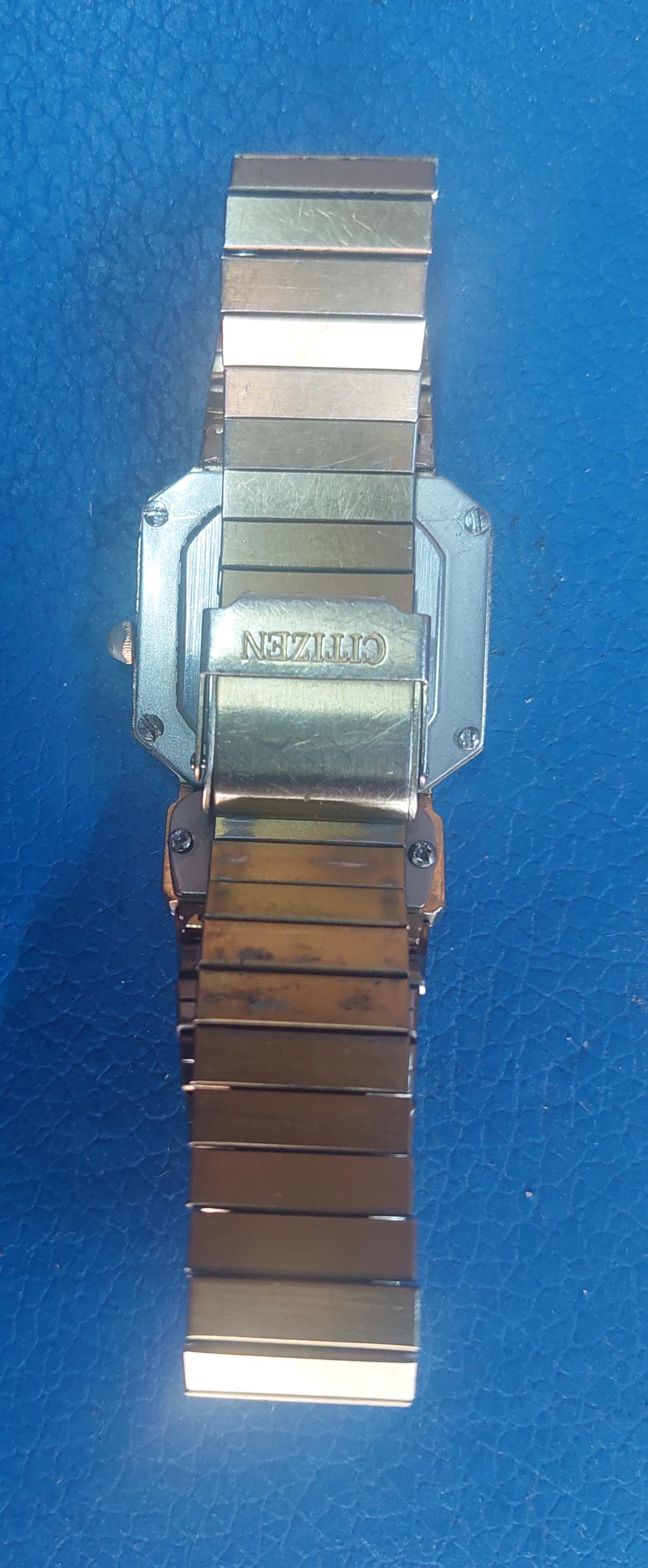 ◇CITIZEN 古いクオーツ アナデジ 金色 [8962-084942TA] 美品*