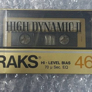 1 ( one ) Vtg & very rare Raks High Dynamic II 46 Blank Cassette from 80's *** New , Sealed ***