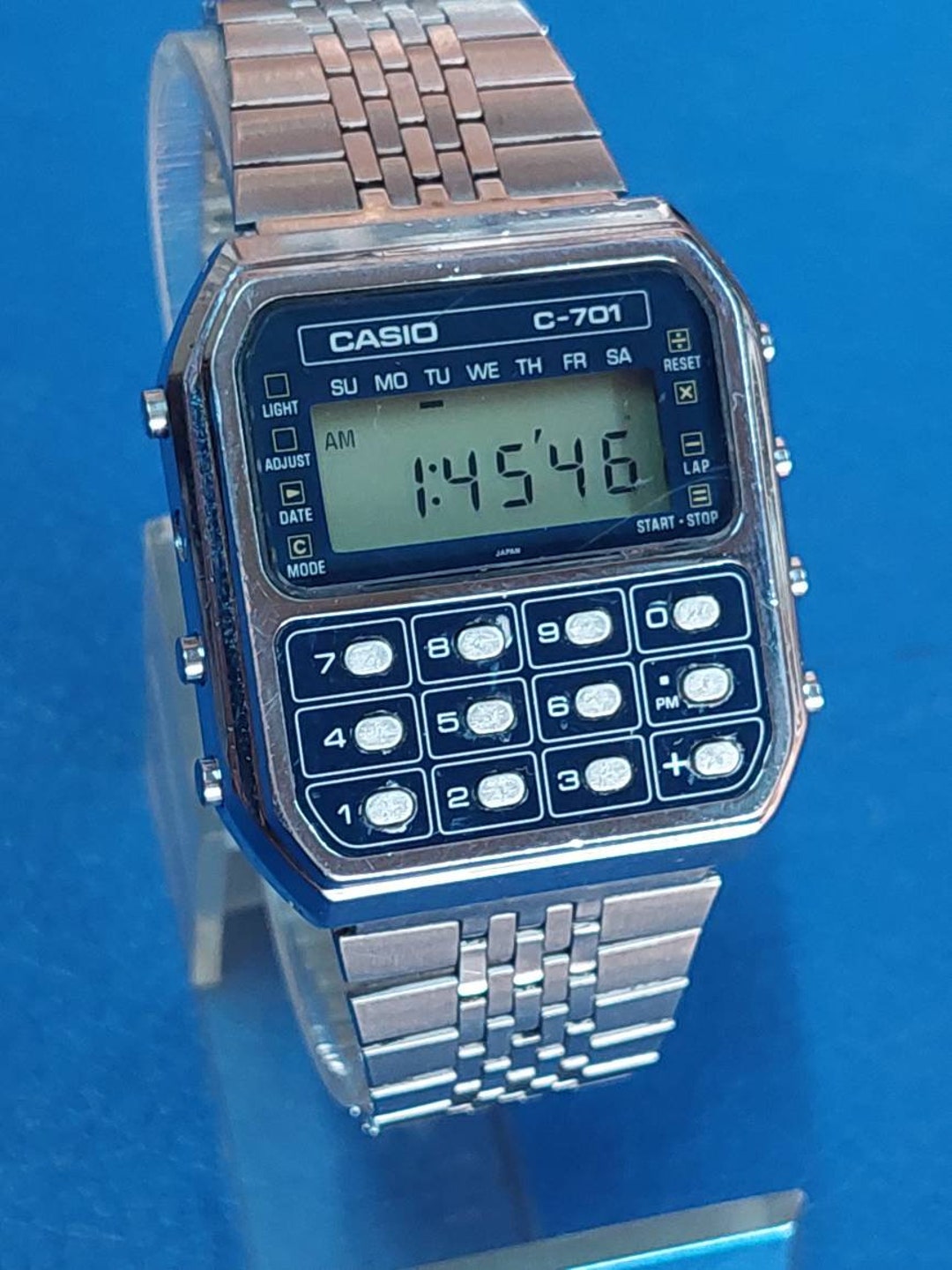 At bygge kolbøtte Skaldet Vtg 80s Casio C-701 Calculator Watch Digital Rare Blue Dial - Etsy