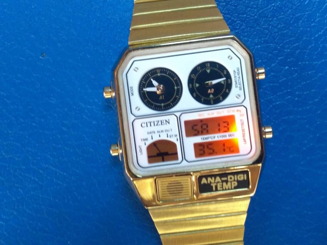 Citizen Ana-digi Temp Ristampa edizione oro Nuovo altro | Etsy Italia
