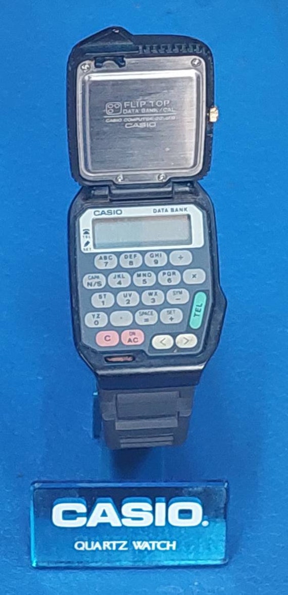 Rare Vintage Casio Flip top Data Bank Calculator Digi… - Gem