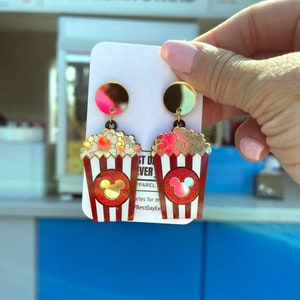 Mickey Popcorn Earrings - Disney kawaii accessories