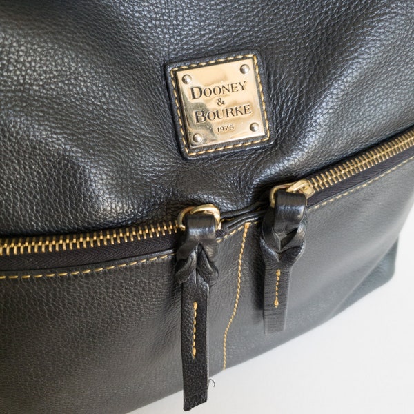 Dooney & Bourke Dillen Large Pebble grain Black Leather Handbag Shoulder Purse Hobo Boho Slouch