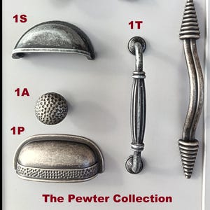 Pewter handles/Black Nickel for cabinets and kitchens, knob, bow, cups (eco packs of 10 available)