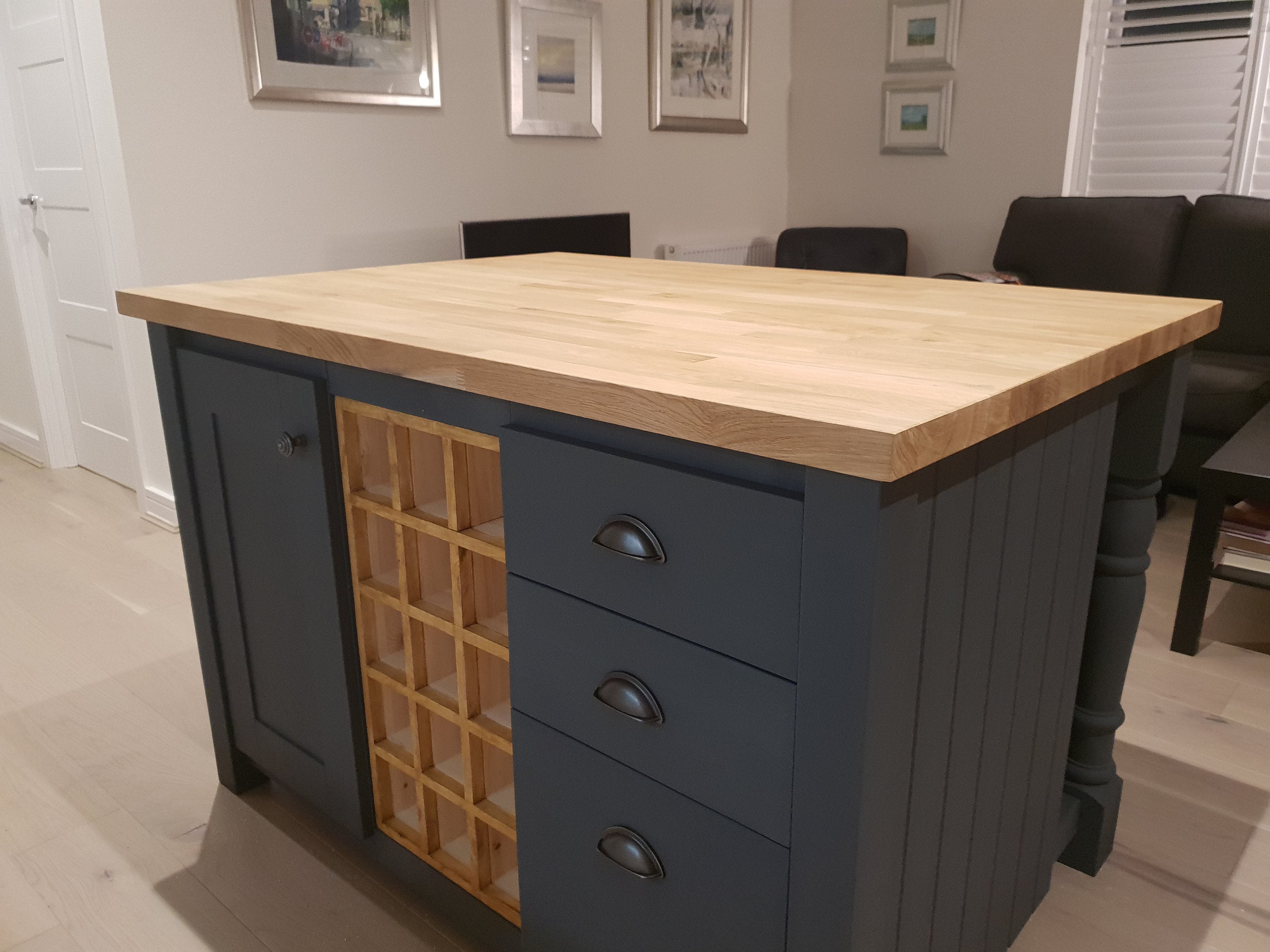 Kitchen island with large wine rack The Taunton Etsy