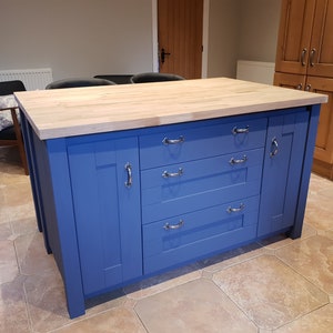 Bespoke farmhouse kitchen island (The Kendal) large drawers