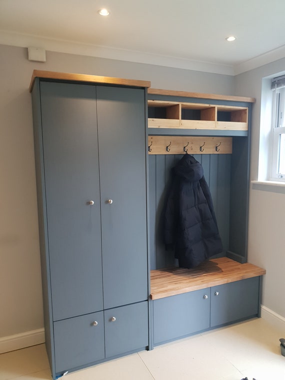 Coat closet with bench sale