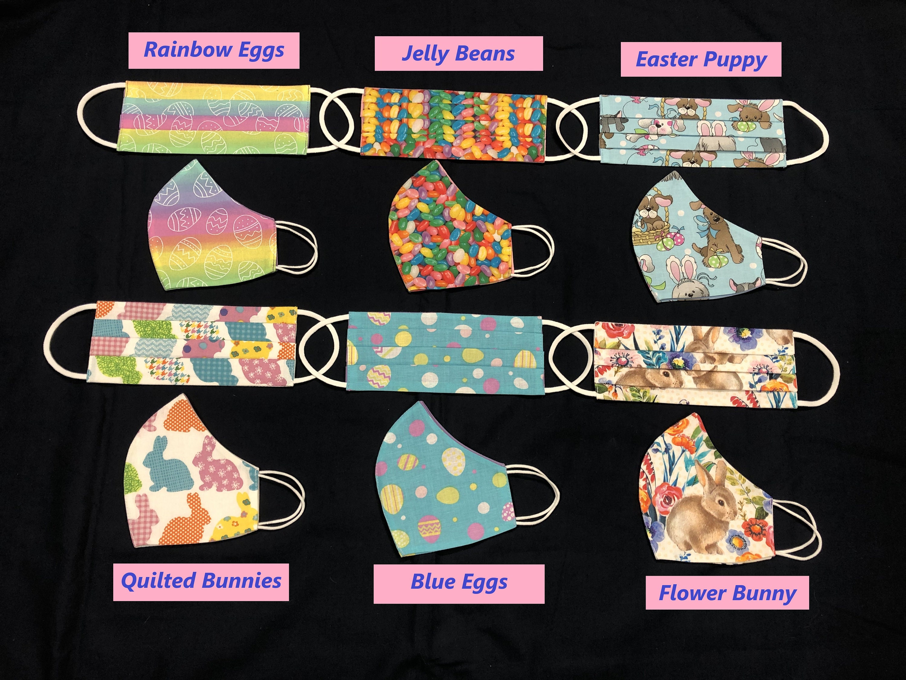 Quilted Bunnies Mask Easter Face Mask Spring Face Mask Etsy