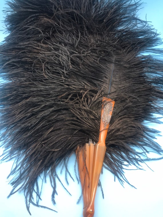 Late 18th century ostrich hand fan