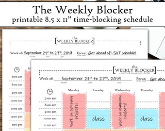 weekly schedule etsy