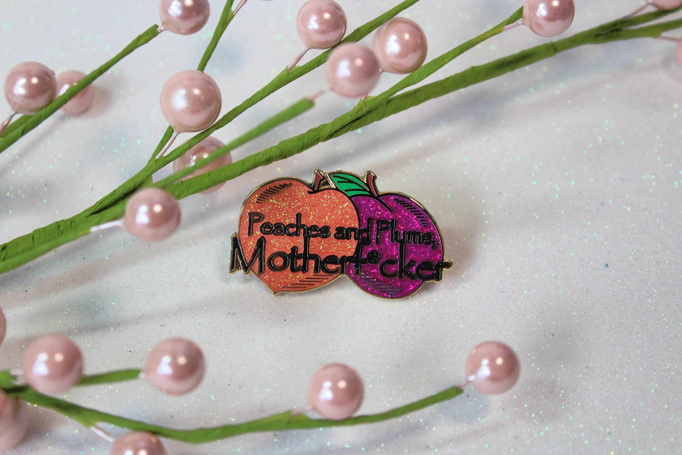 The Magicians Glitter Peaches and Plums Hard Enamel Pin Etsy