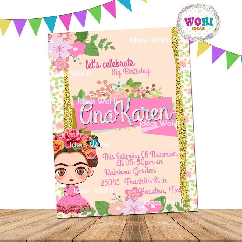 Frida Kahlo Invitations, Frida Kahlo Mexican Party, Frida Kahlo ...