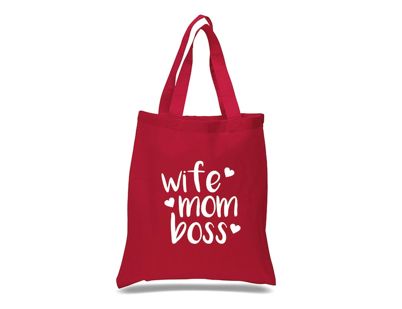 Quote Canvas Shopping Bag Wife Mom Boss Tote Bag Mothers Day Gift Eco Reusable Cotton Canvas Market Shopper Bag