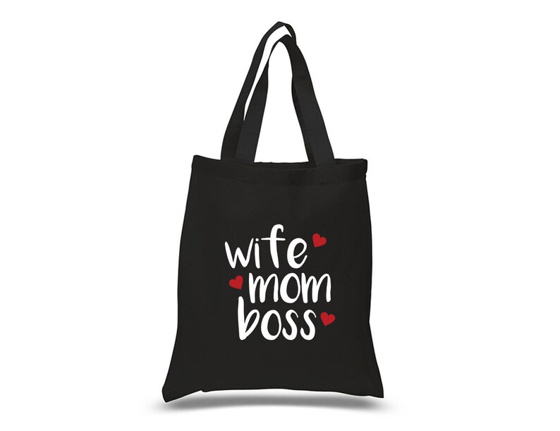 Quote Canvas Shopping Bag Wife Mom Boss Tote Bag Mothers Day Gift Eco Reusable Cotton Canvas Market Shopper Bag